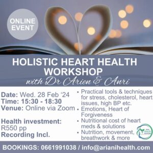 HOLISTIC HEART HEALTH WORKSHOP (ONLINE)